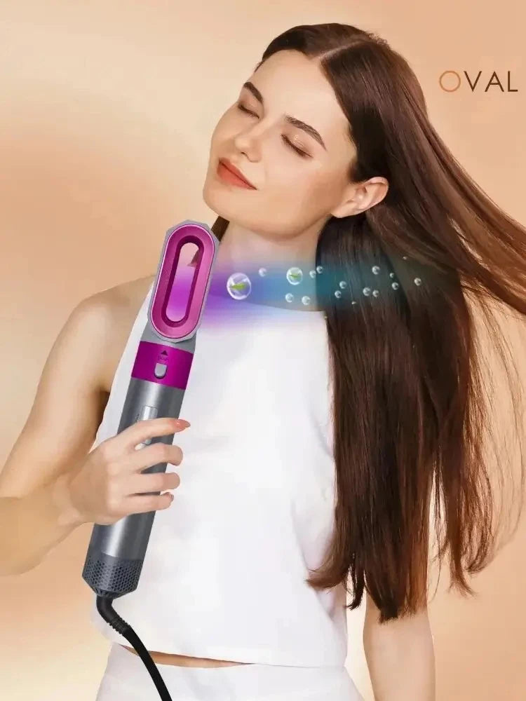 5-in-1 Professional Hair Styler – 1000W Low Noise Hot Air Brush with Dryer, Curler, Straightener & Volumizer