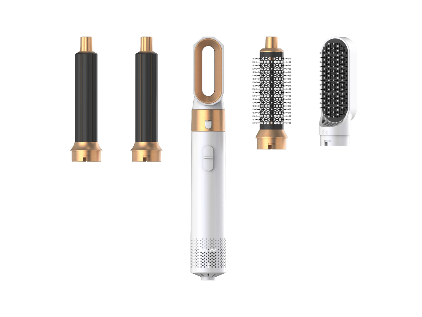 5-in-1 Professional Hair Styler – 1000W Low Noise Hot Air Brush with Dryer, Curler, Straightener & Volumizer
