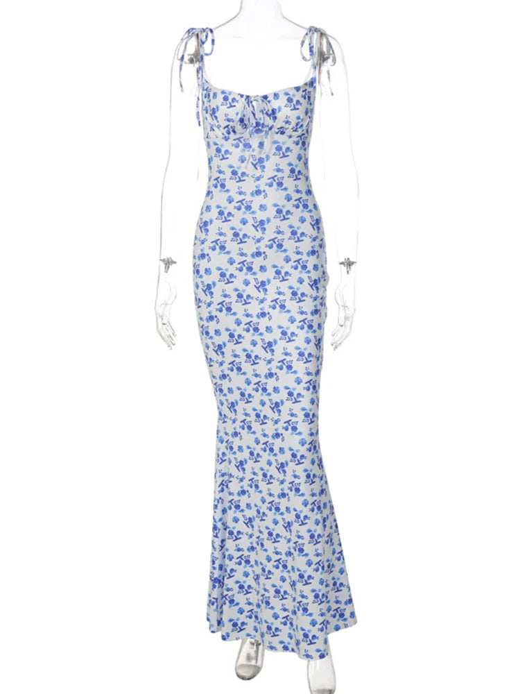 Elegant Floral Bodycon Long Dress for Women – Summer