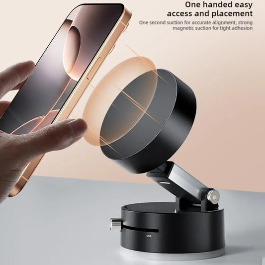 Double-Sided Suction Car Mount – Magnetic Mobile Phone Holder with Vacuum Adsorption