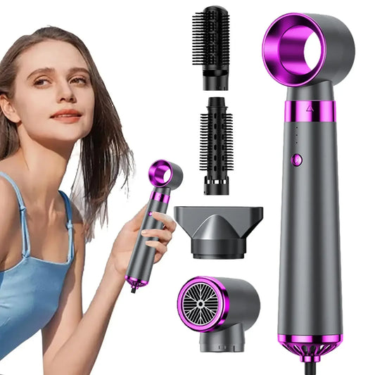 5-in-1 Multifunction Hair Dryer – Hot Air Brush with Automatic Curling, Straightening Comb & Fast-Dry Salon Styling Tool